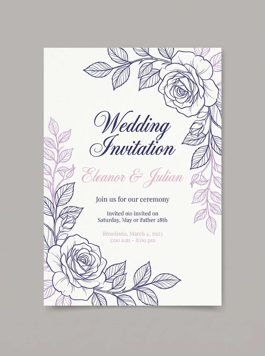 velvet bloom wedding invite