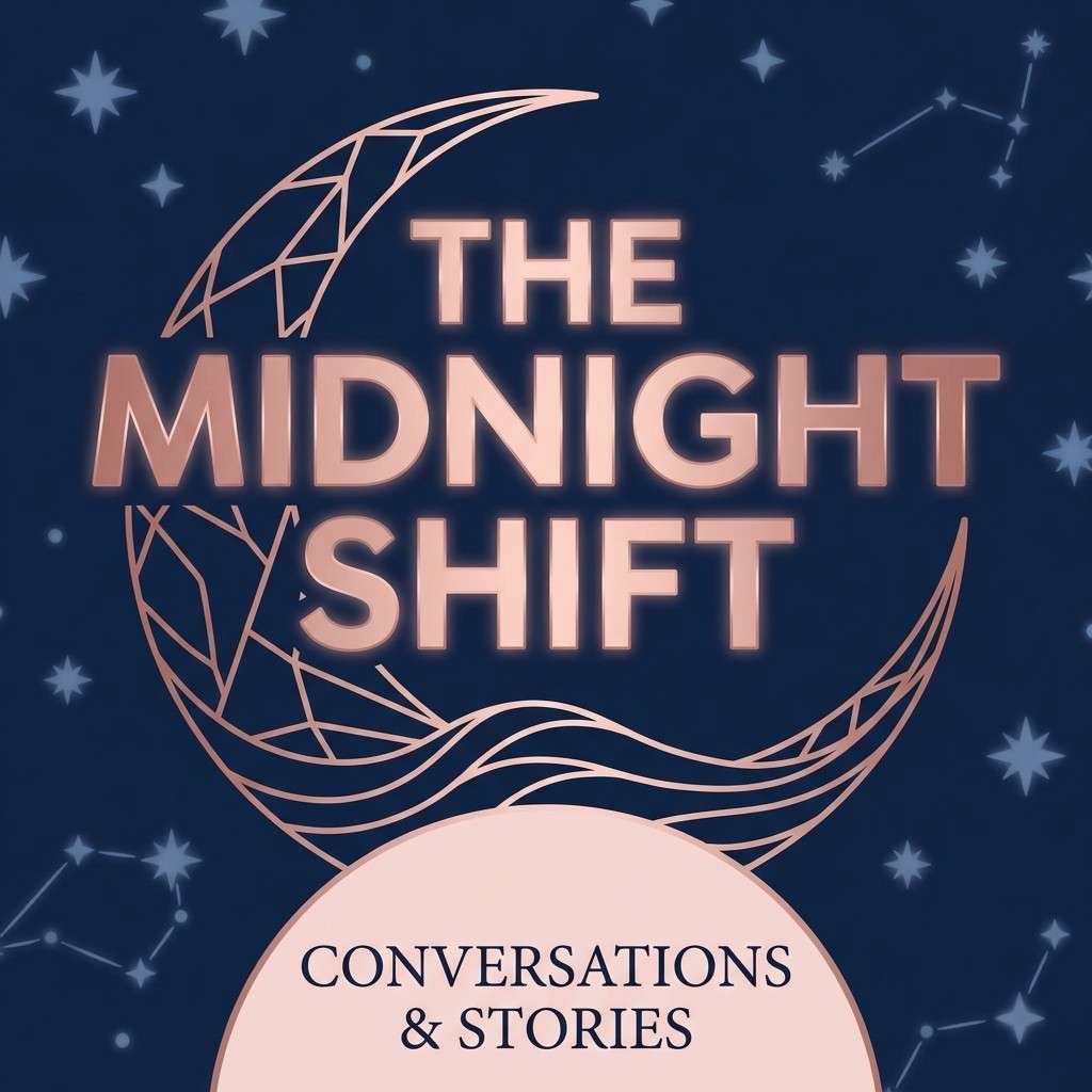 podcast cover with navy starfield