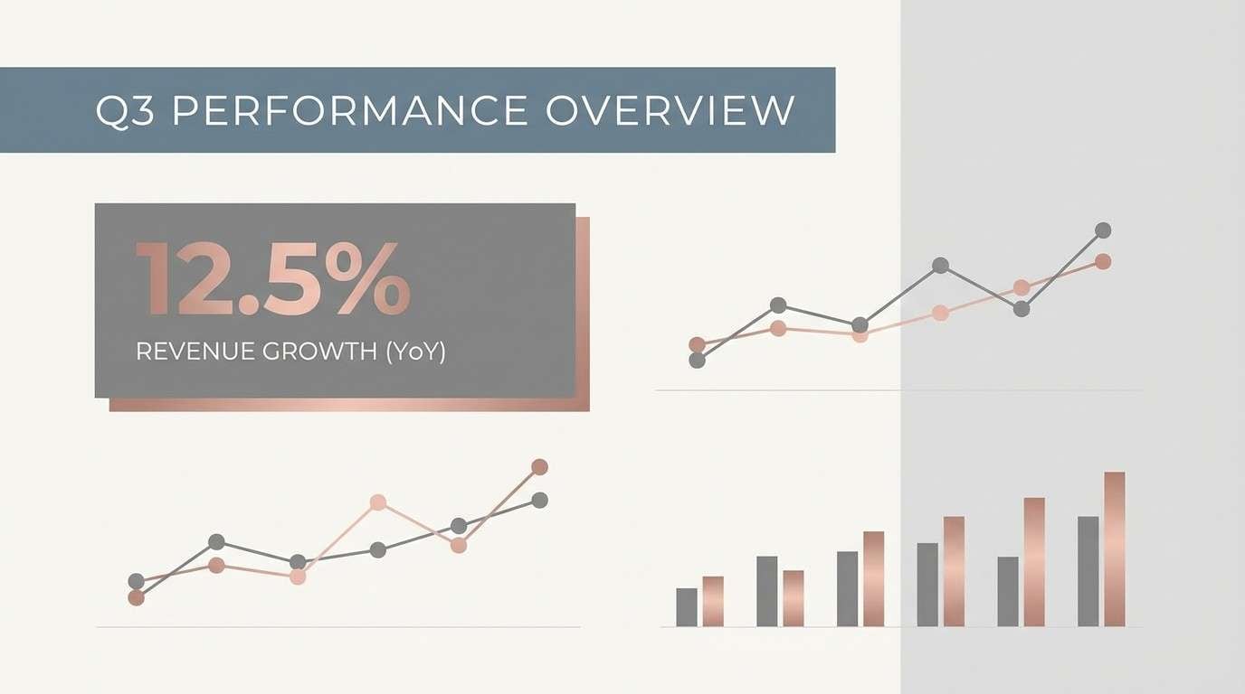 business slide template with blush accent