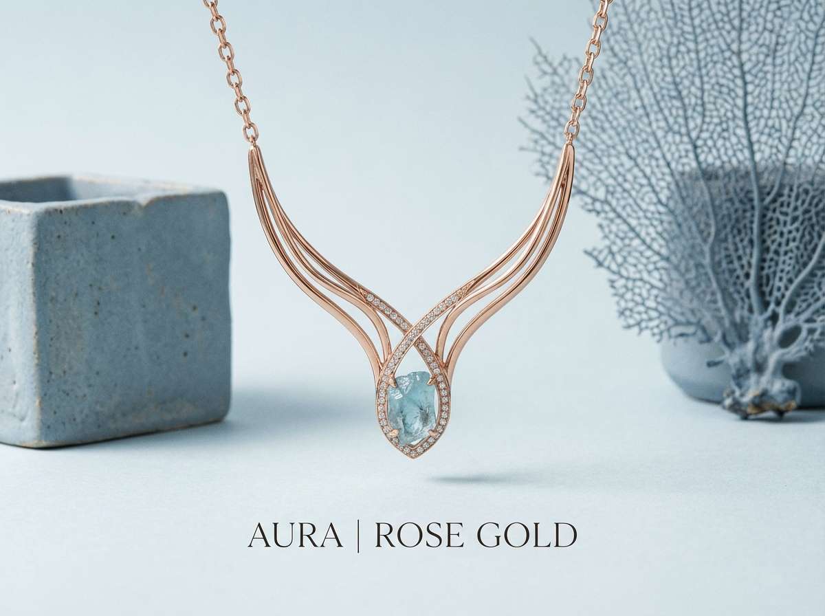 jewelry ad in misty blue