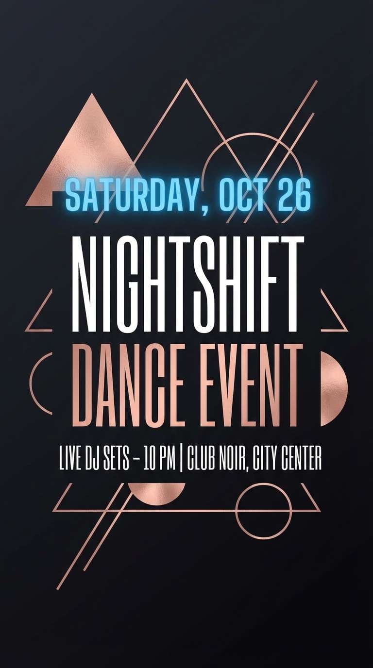 nightclub flyer in deep navy