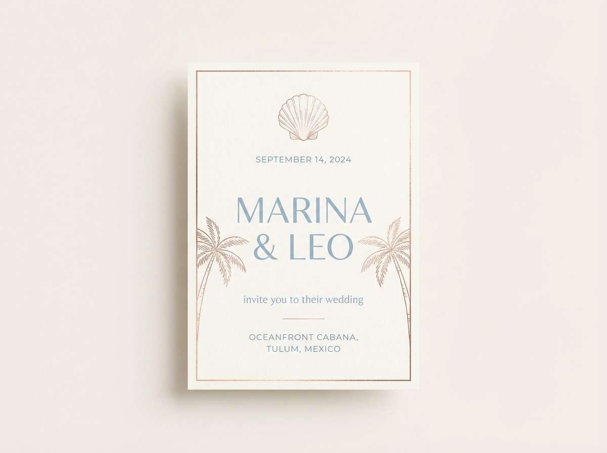 coastal wedding invitation design