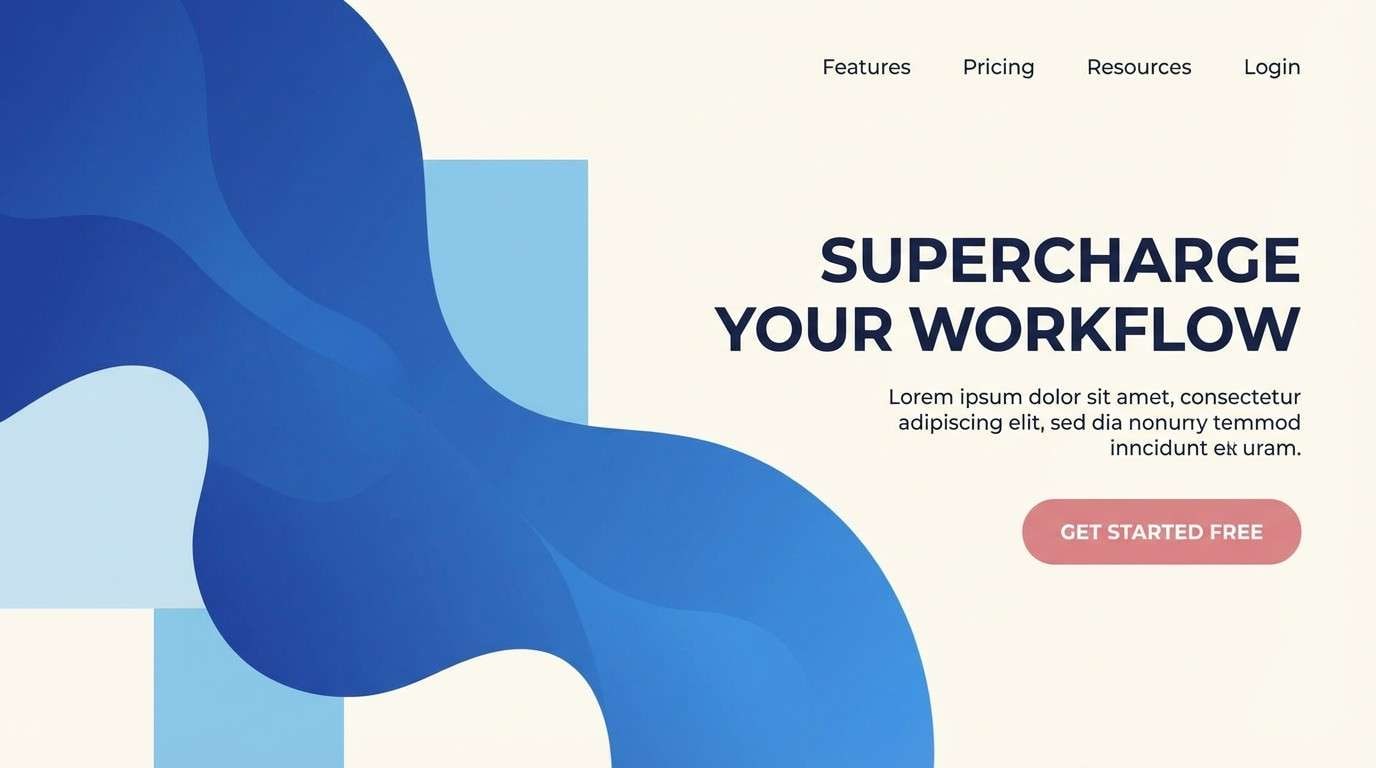 saas header in sapphire and blush