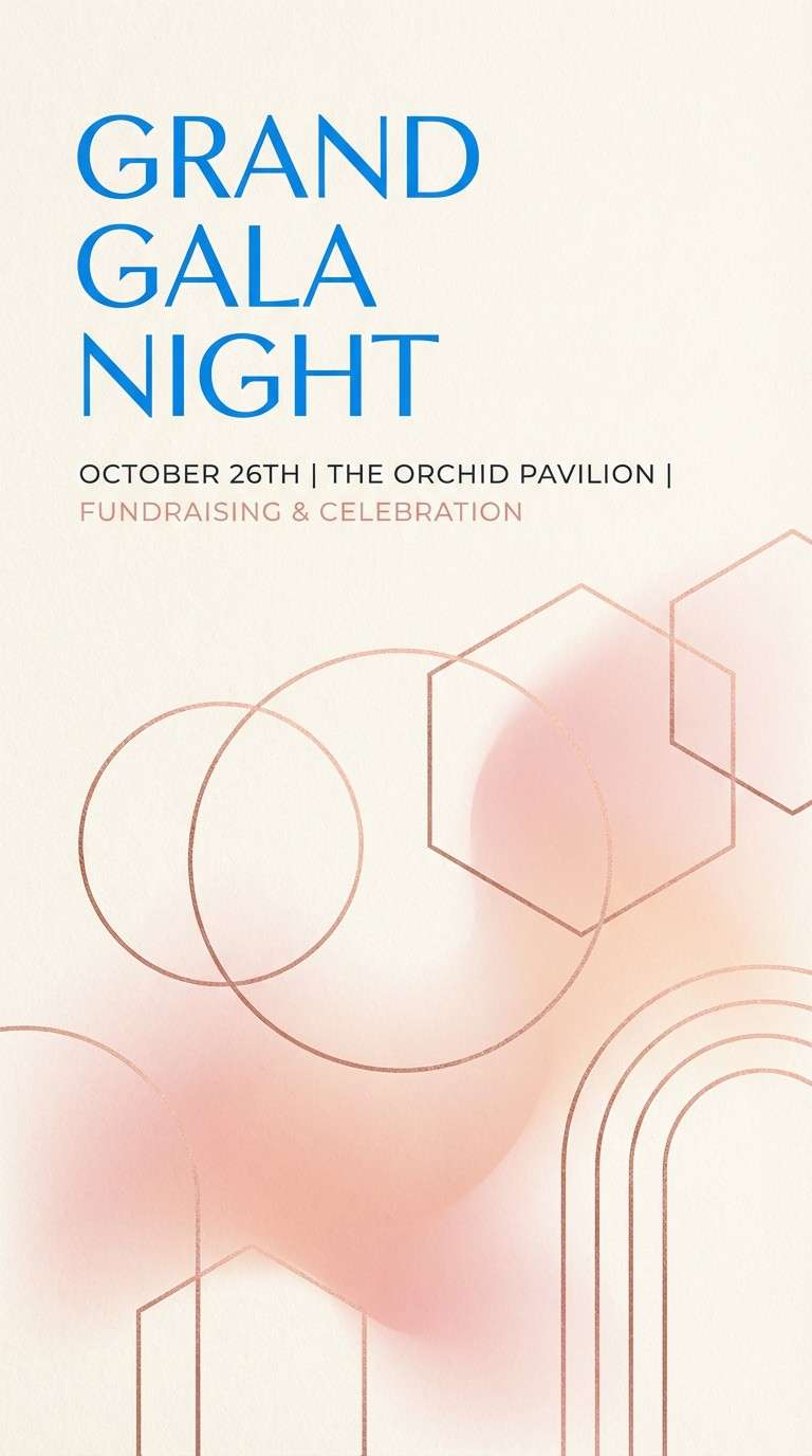 gala poster in blue blush