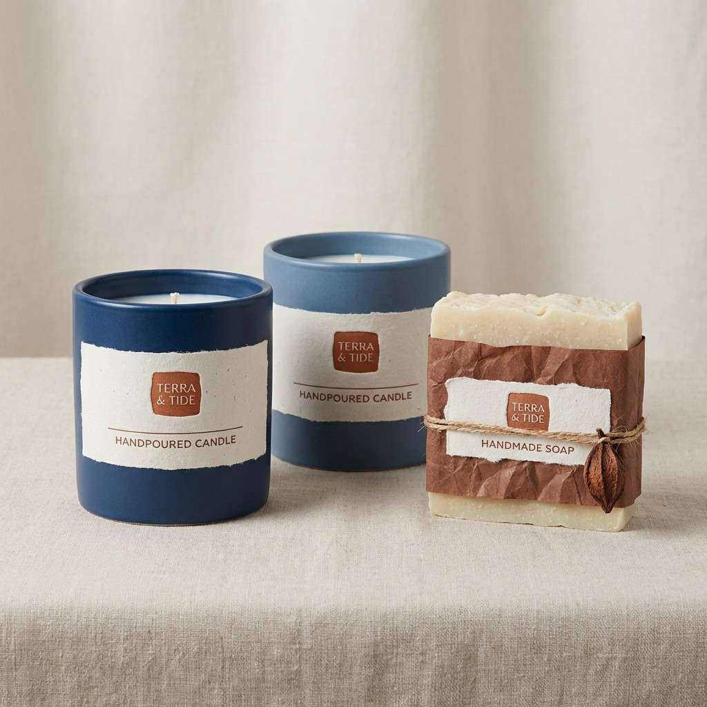 artisan blue rust packaging