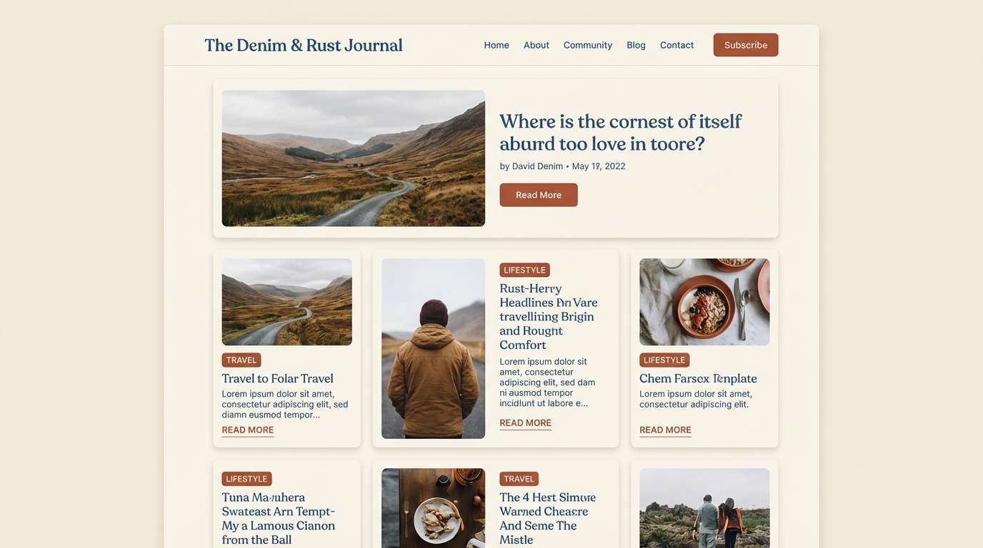 denim rust blog ui