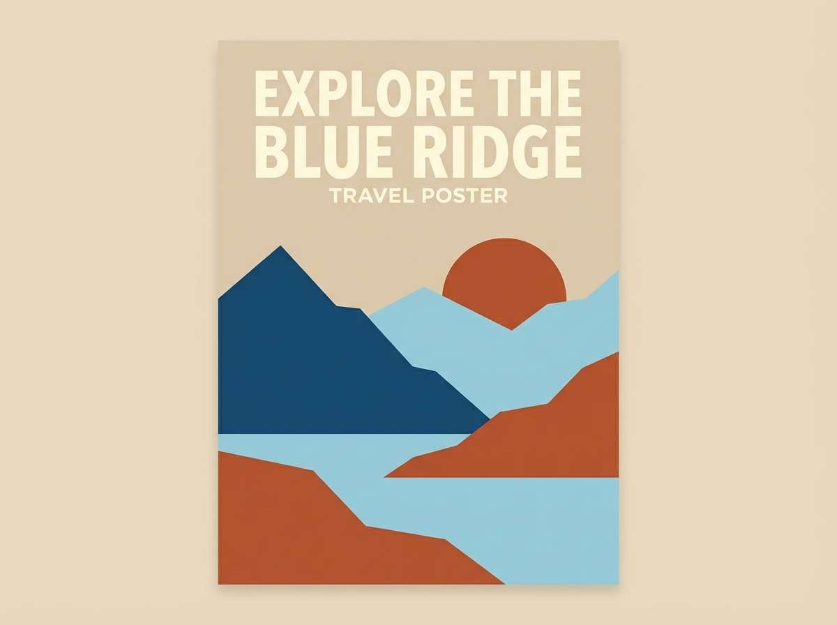blue rust travel poster