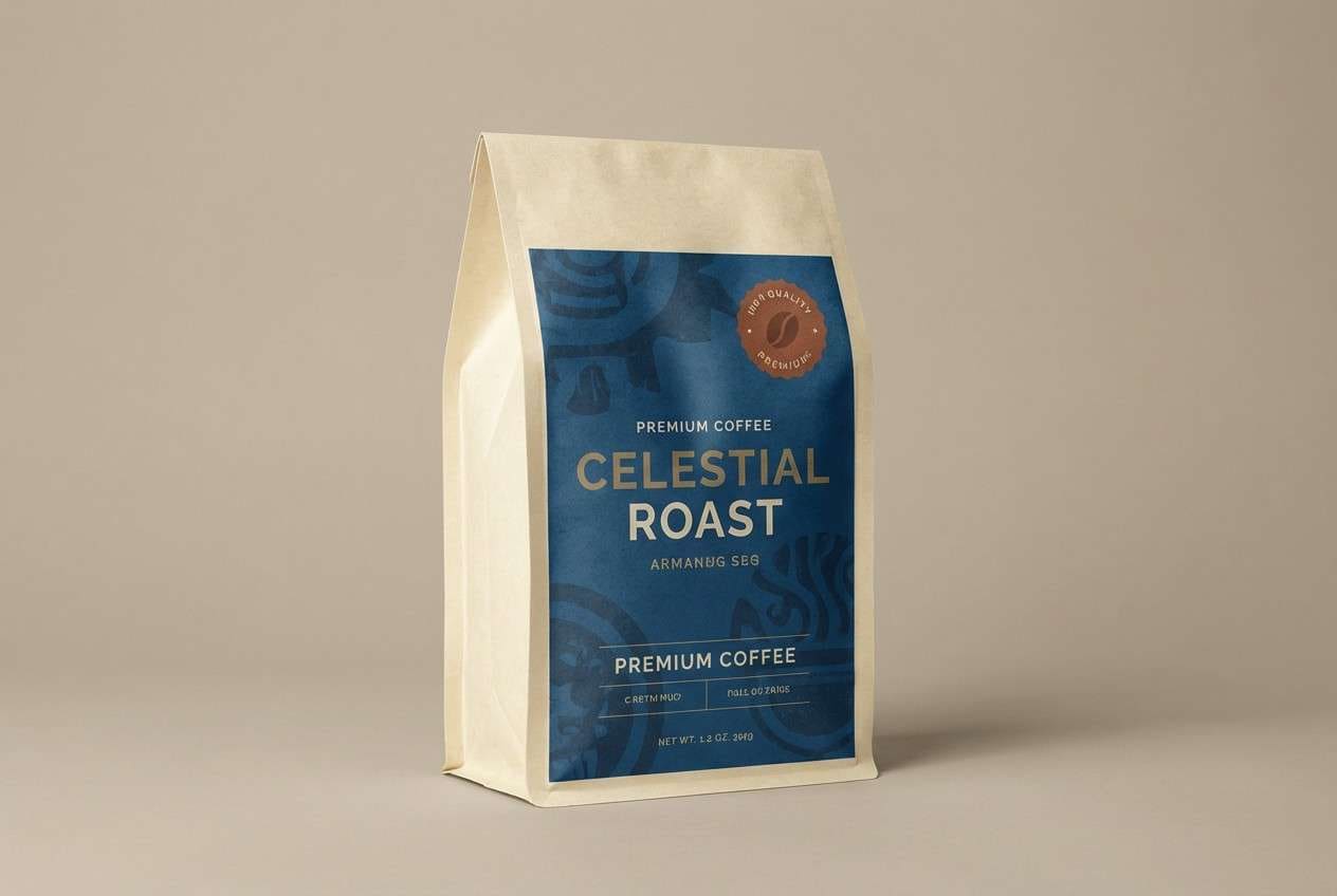 blue rust coffee packaging