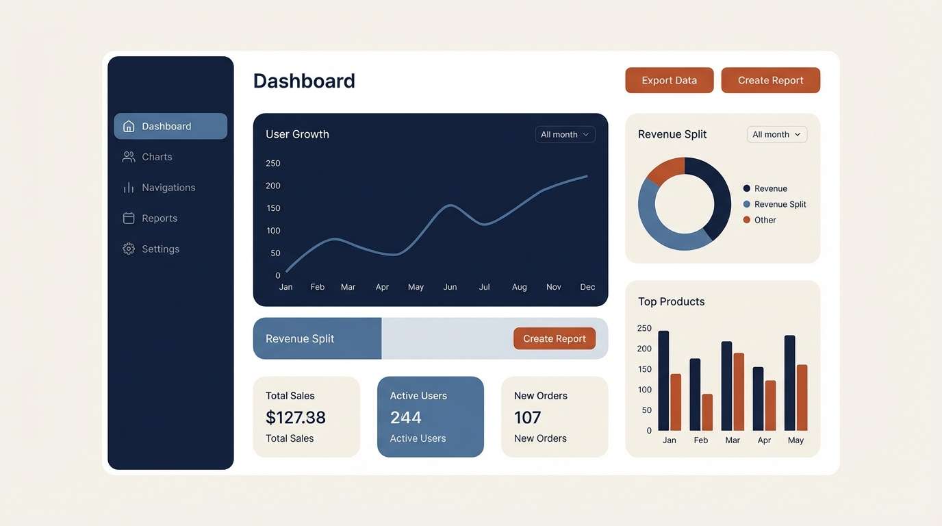 blue rust dashboard ui