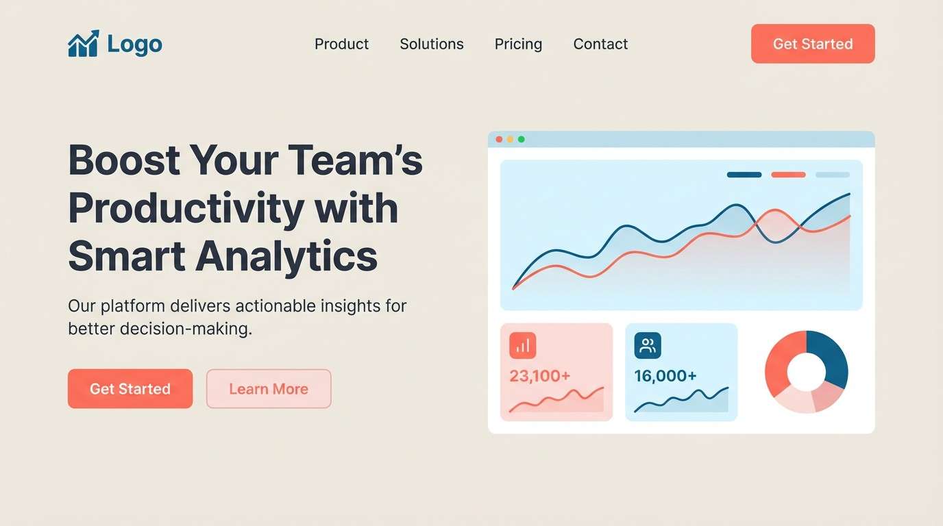 saas landing ui mockup
