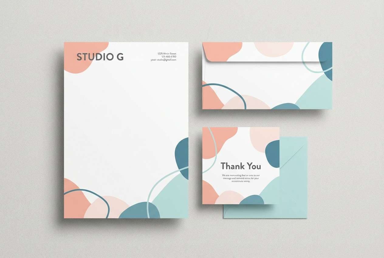 stationery set mock