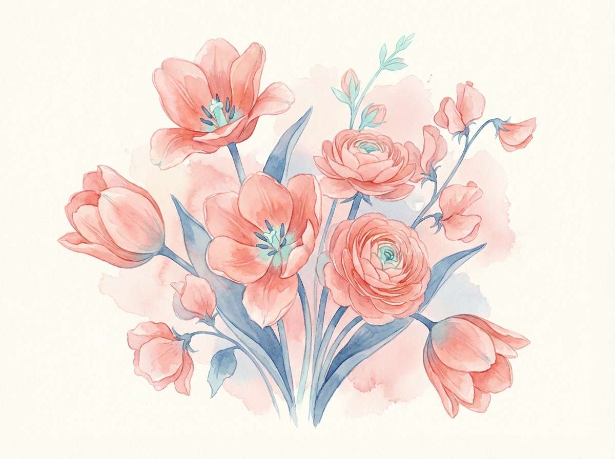 watercolor spring botanical