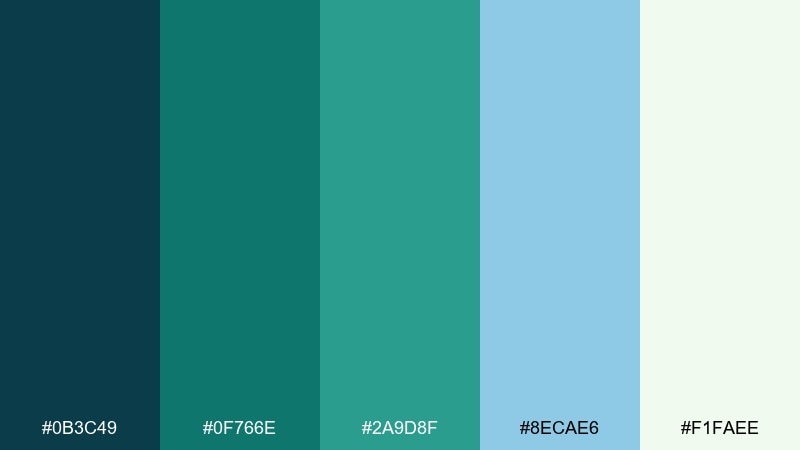 blue spruce color palette with hex codes