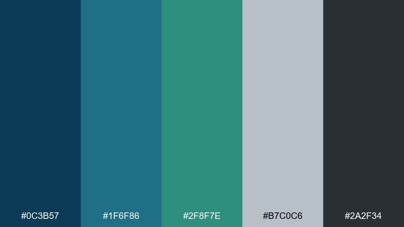 blue spruce office color palette with hex codes