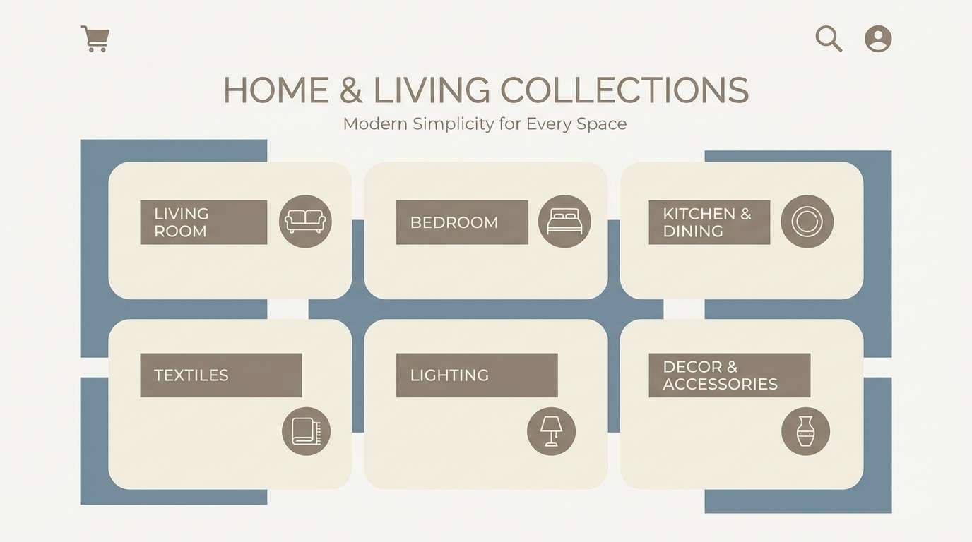 ecommerce banner in calm blue taupe