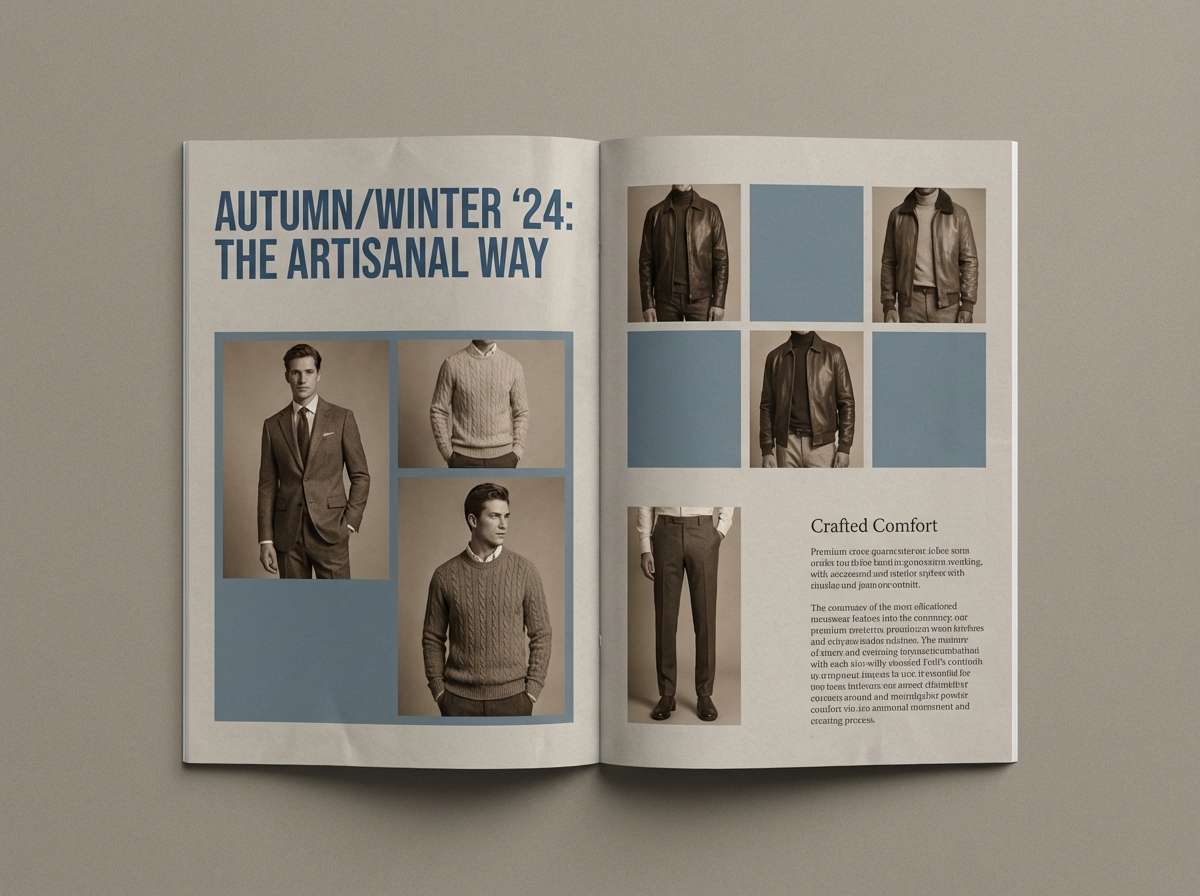 menswear editorial in denim blue