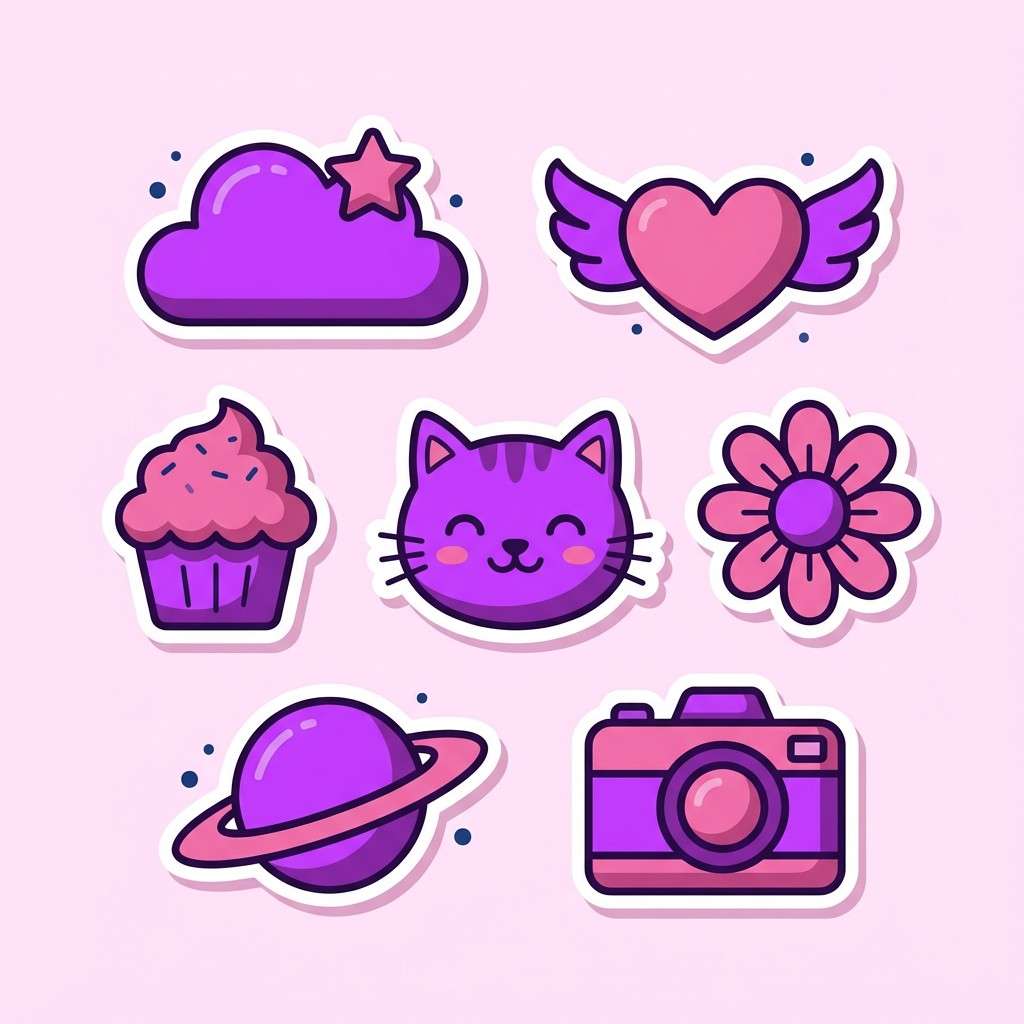 candy orchid stickers