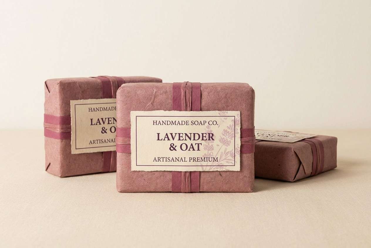mauve soap packaging