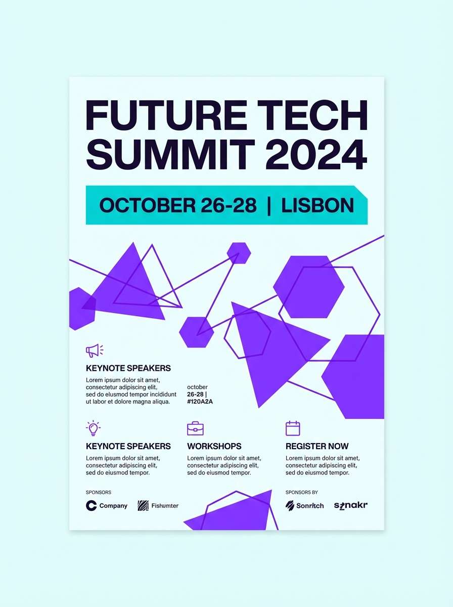 violet cyan tech flyer