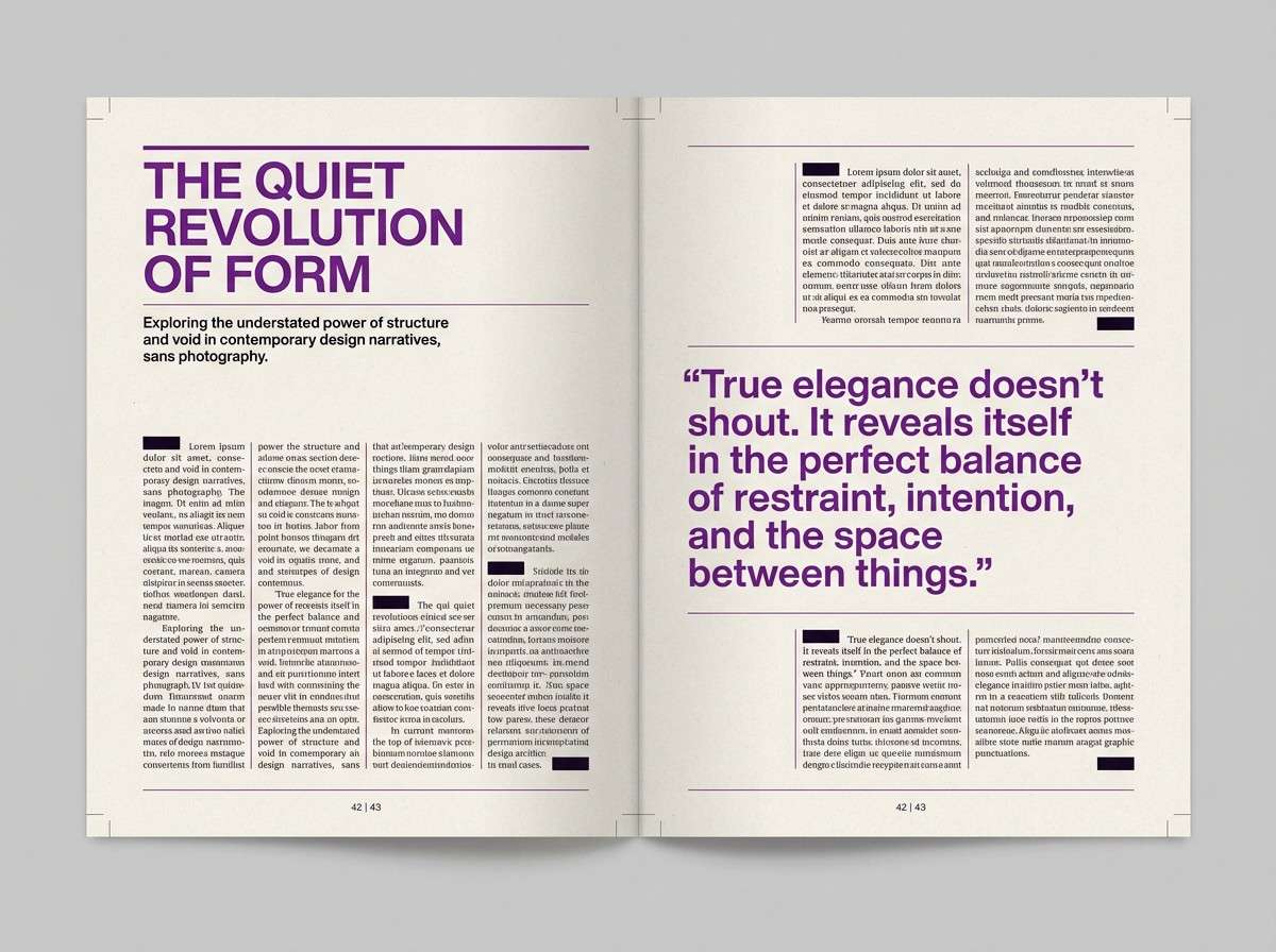 violet editorial layout