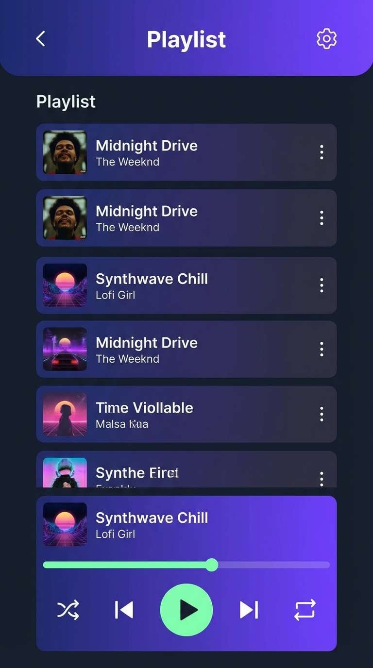 aurora violet music ui