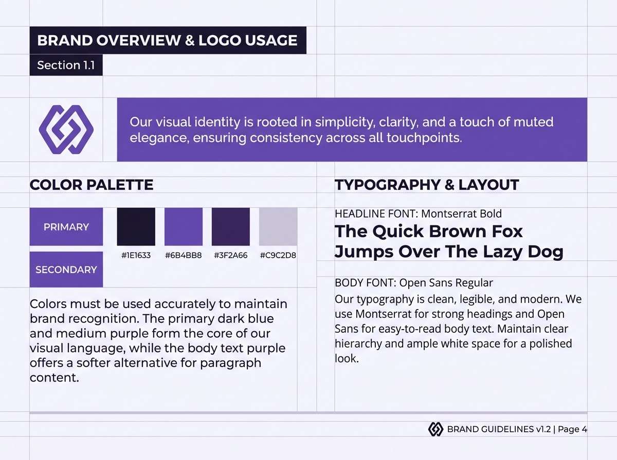 violet brand guidelines page