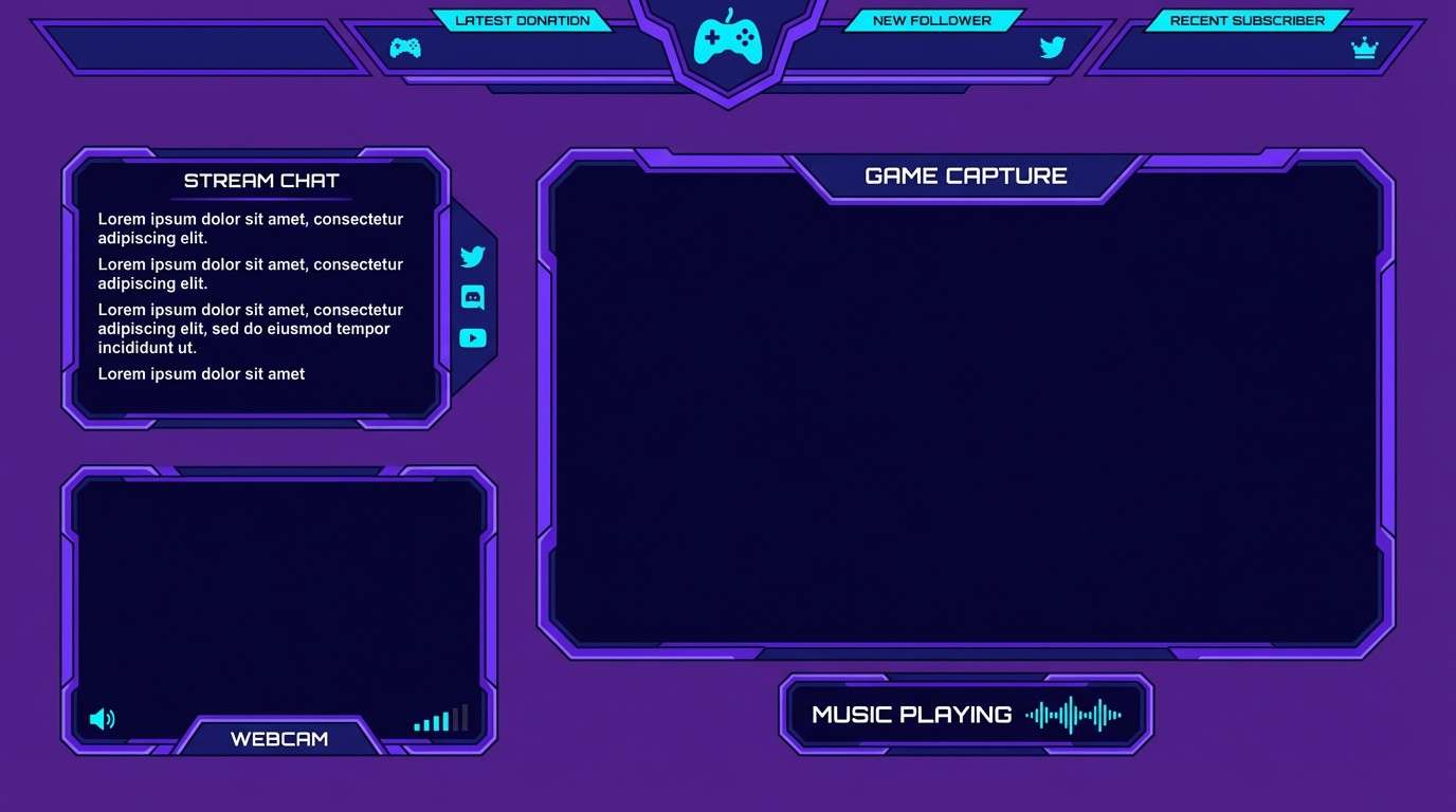 electric violet stream overlay