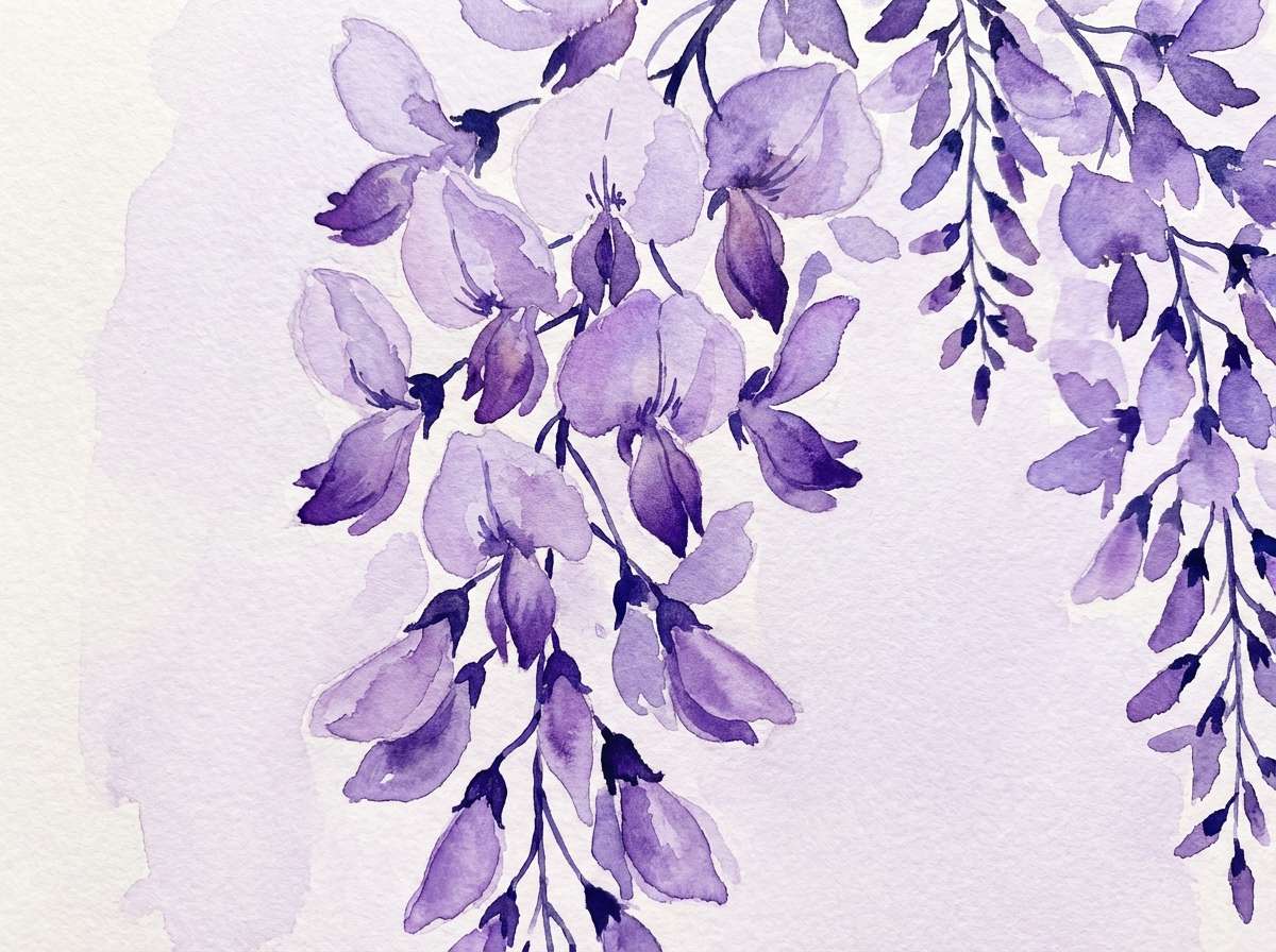 wisteria watercolor illustration