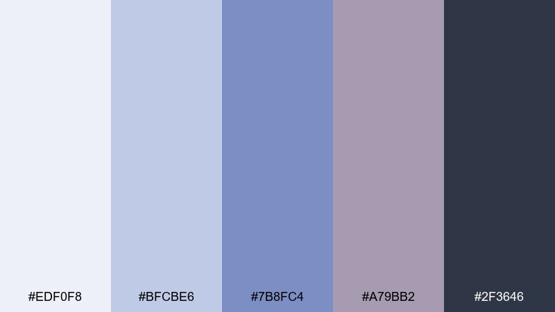 bluebell shadow impressionist color palette with hex codes