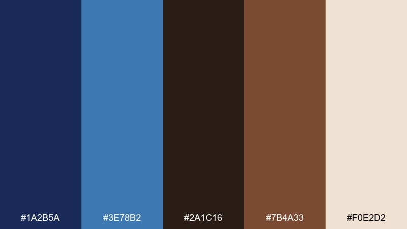 blueberry brandy blue dark brown color palette with hex codes