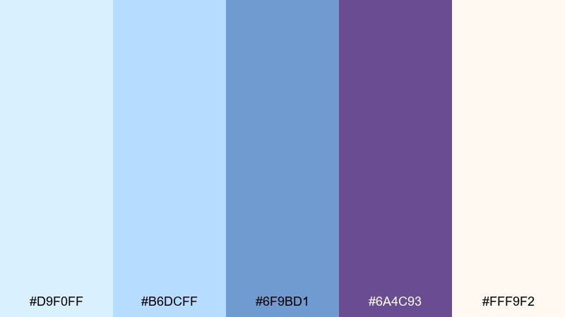 blueberry milk light blue color palette with hex codes