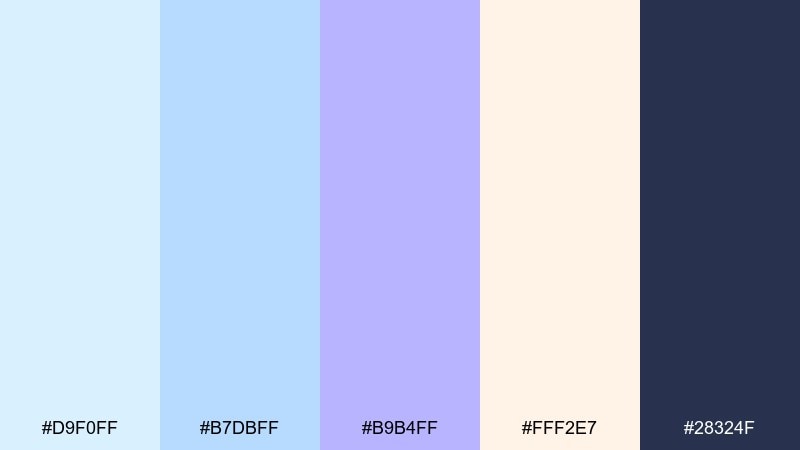 blueberry milk color palette with hex codes