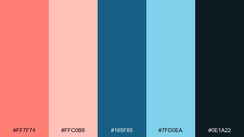 bluefin salmon punch blue salmon color palette with hex codes