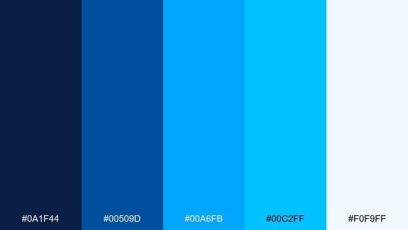 blueprint aqua blue cyan color palette with hex codes