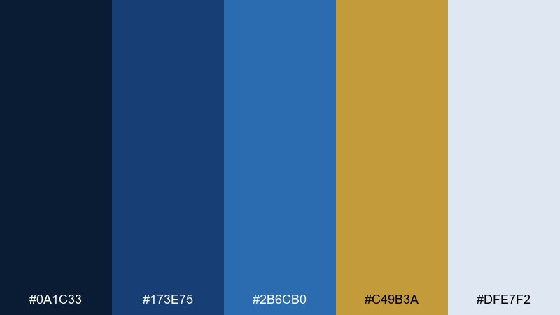 blueprint brass color palette with hex codes