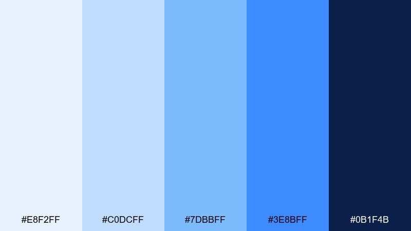 blueprint breeze blue and light blue color palette with hex codes
