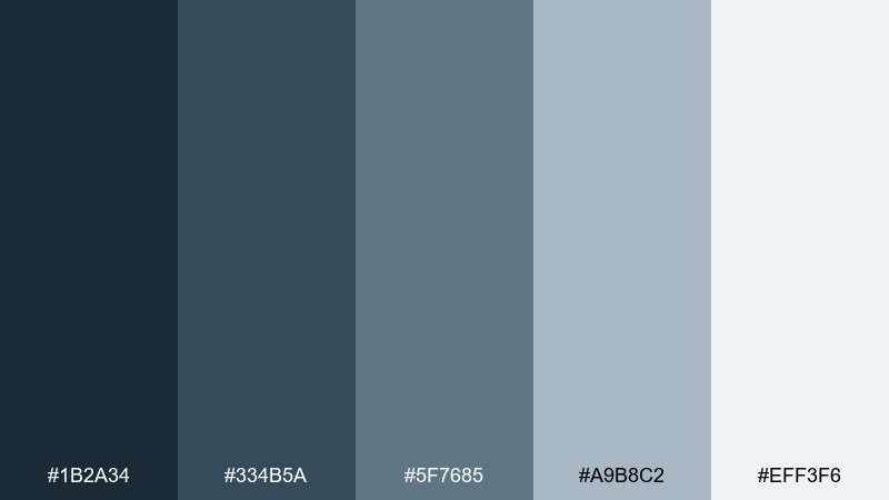blueprint gray industrial color palette with hex codes