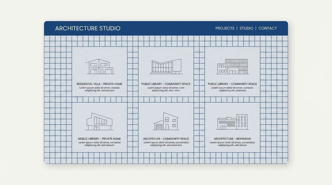 blueprint gray portfolio layout