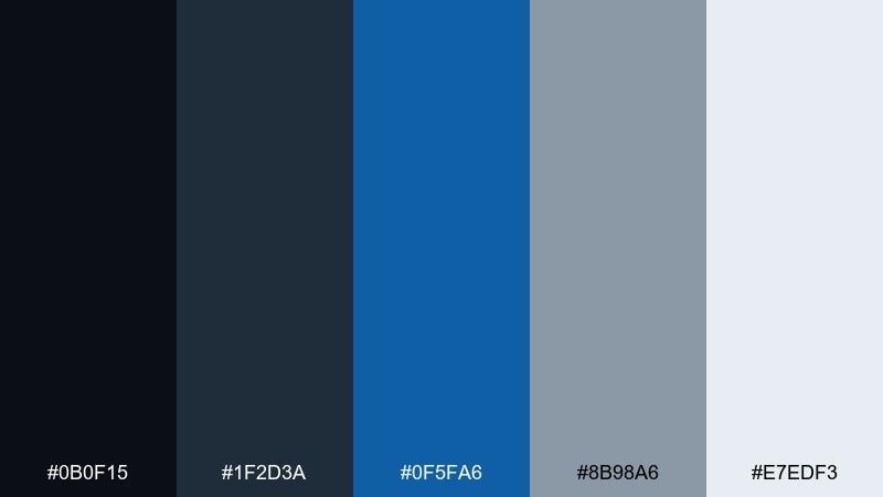blueprint poster black blue gray color palette with hex codes