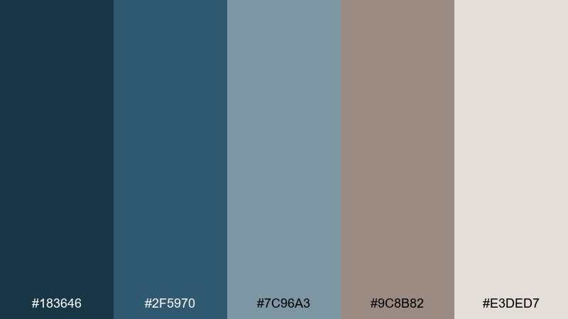 blueprint studio blue taupe color scheme with hex codes