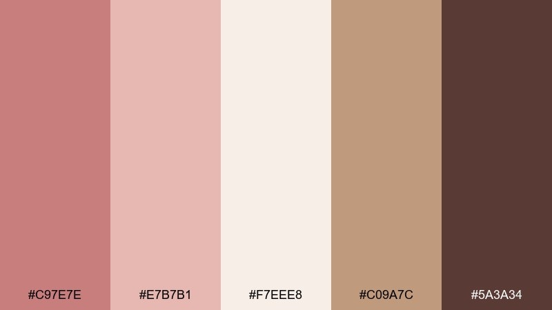 blush adobe boho wedding color palette with hex codes