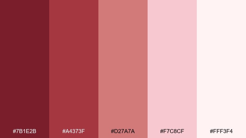 blush and brick color palette with hex codes