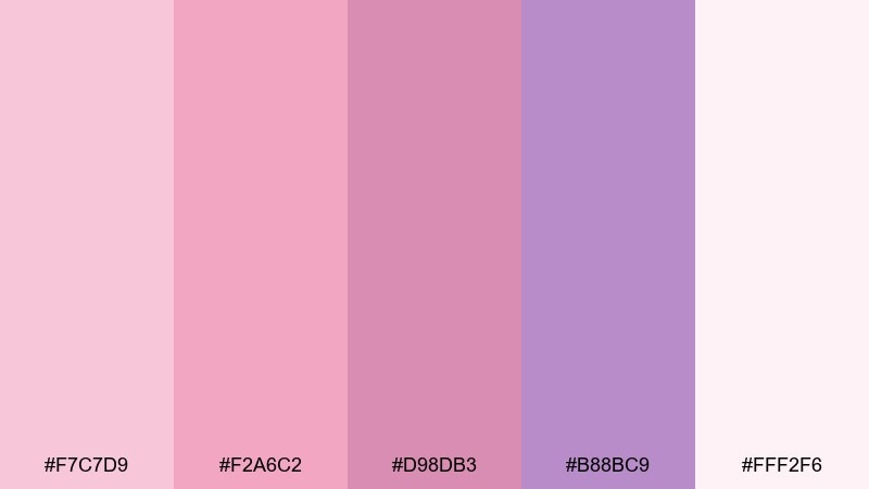 blush bouquet color palette with hex codes