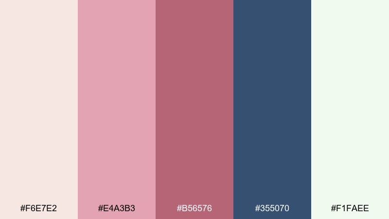 blush boutique ecommerce color palette with hex codes