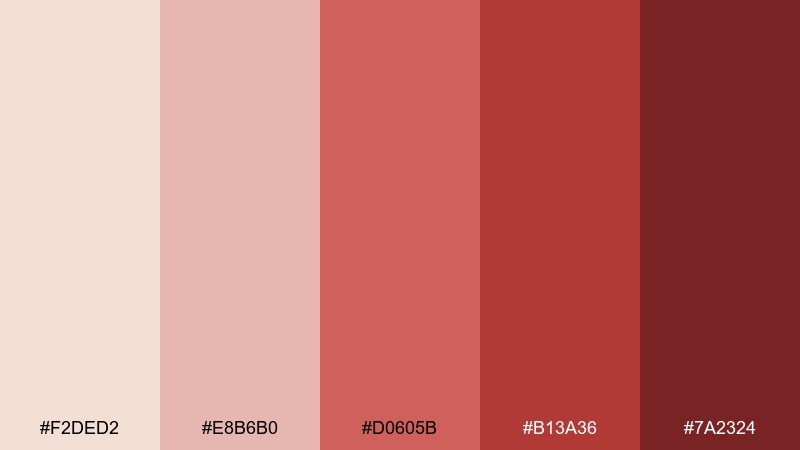 blush brick beige red color palette with hex codes