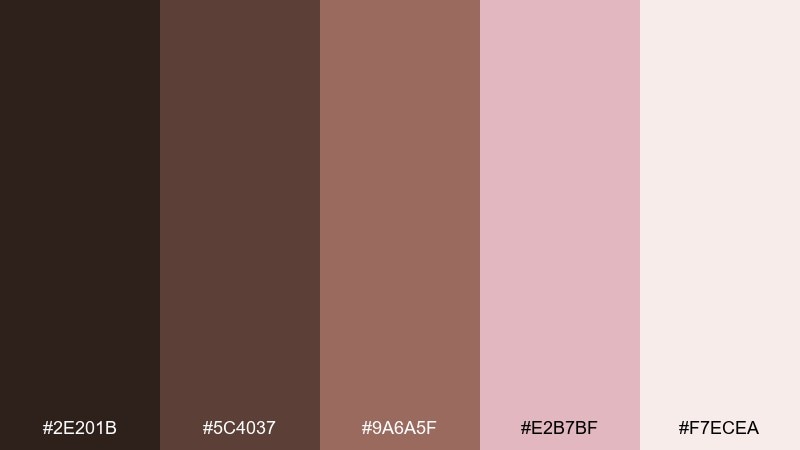 blush brown editorial color palette with hex codes