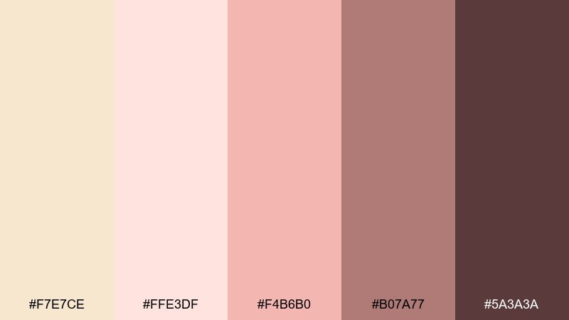 blush candlelight color palette with hex codes