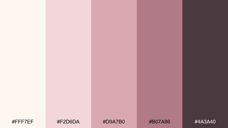 blush ceremony color palette with hex codes