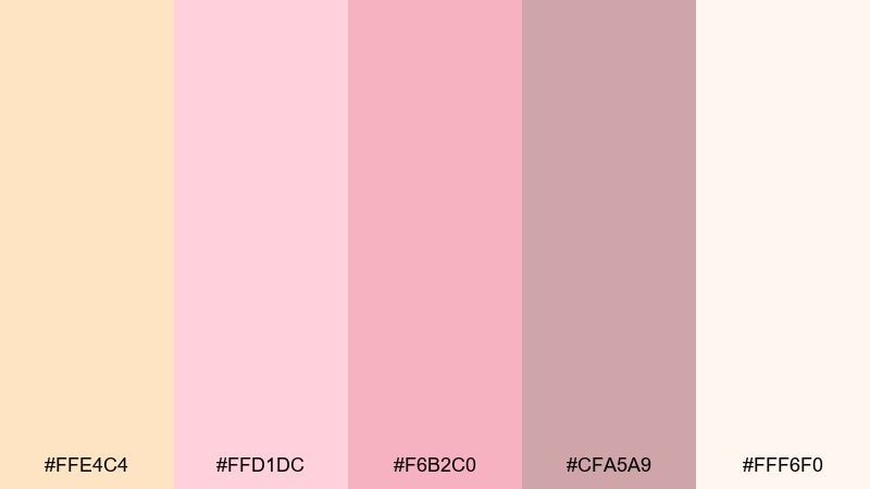 blush champagne color palette with hex codes