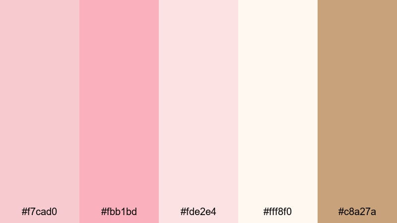 blush & champagne color palette with hex codes